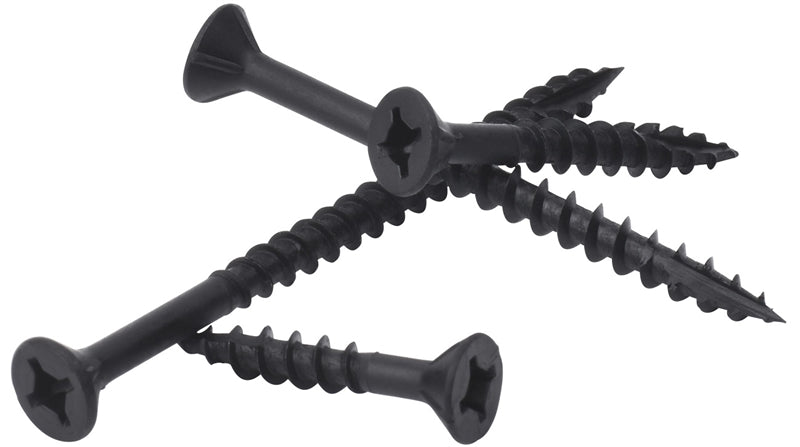 Illustrative example of black furniture screws from Google Search