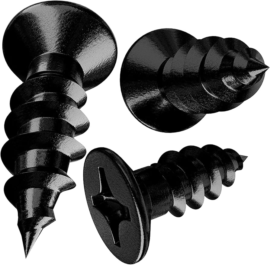 Illustrative example of black furniture screws from Google Search