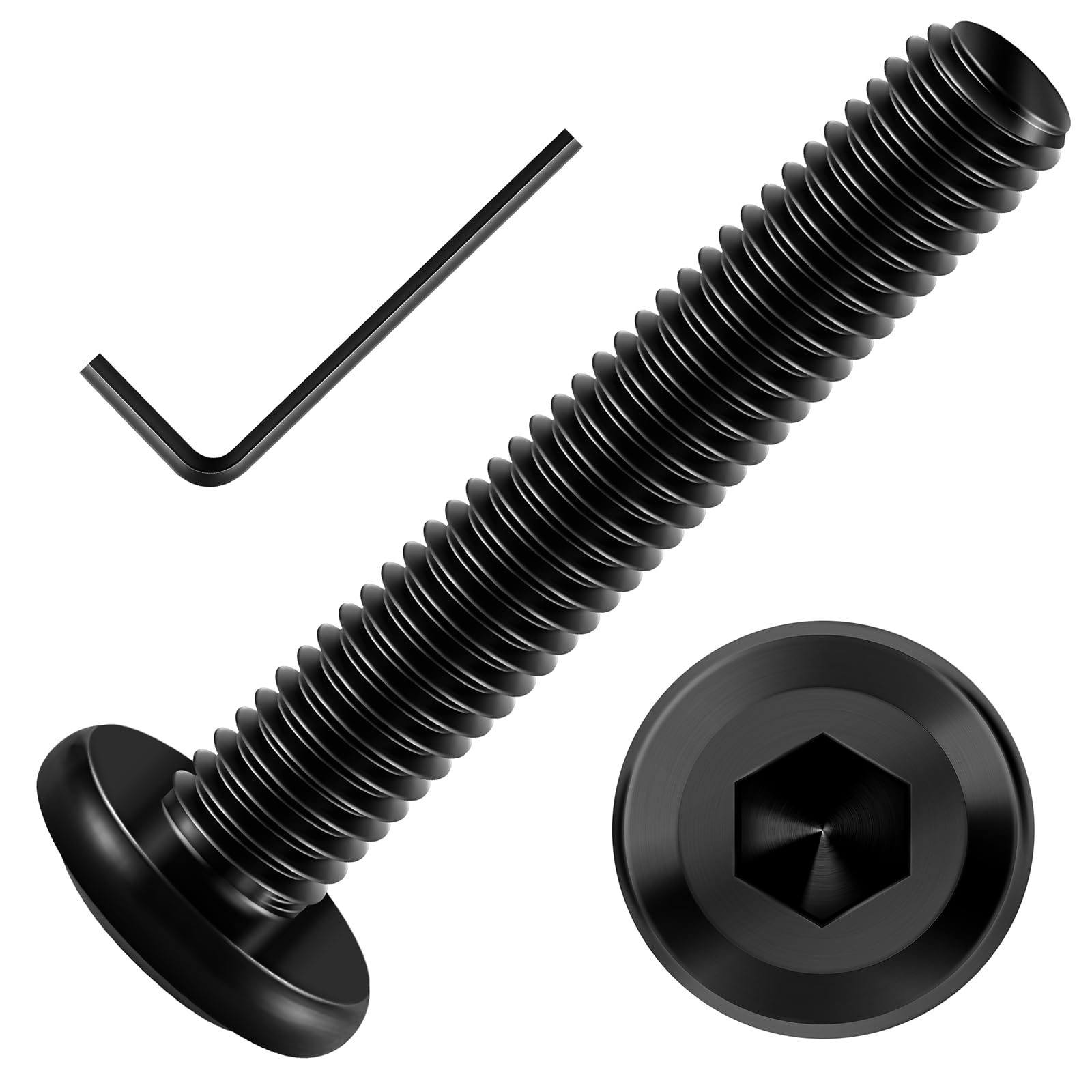 Illustrative example of black furniture screws from Google Search