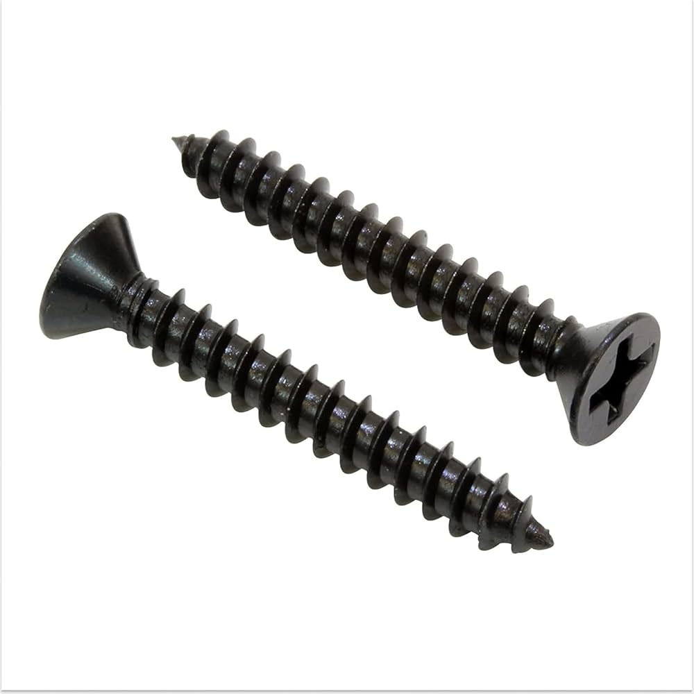 Illustrative example of black furniture screws from Google Search
