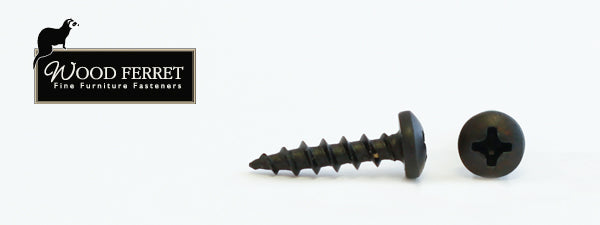 Illustrative example of black furniture screws from Google Search
