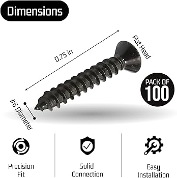 Illustrative example of black furniture screws from Google Search