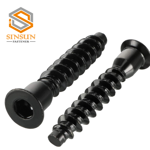 Illustrative example of black furniture screws from Google Search