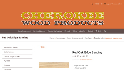 Red Oak Edge Banding | Cherokee Wood Products