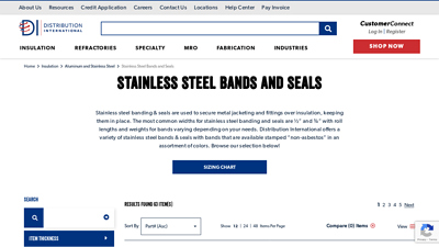 Stainless Steel Bands, Seals, & Strapping - Distribution International