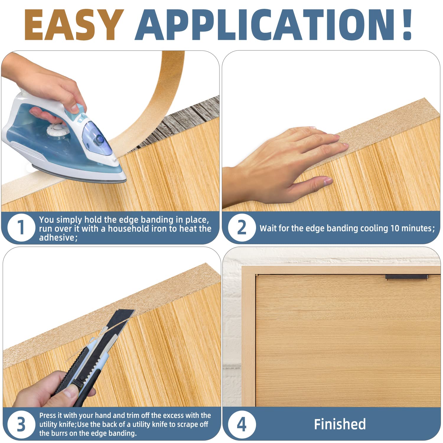 Illustrative example of edge banding laminate from Google Search