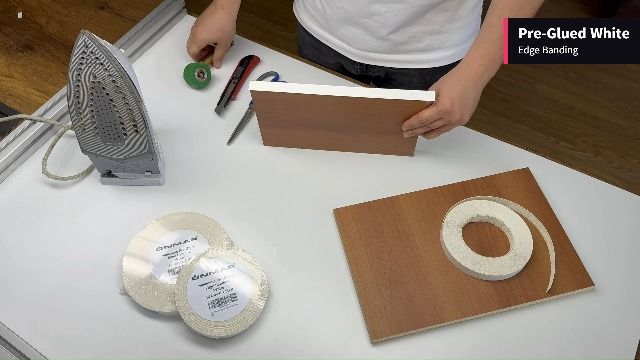 Illustrative example of edge banding laminate from Google Search