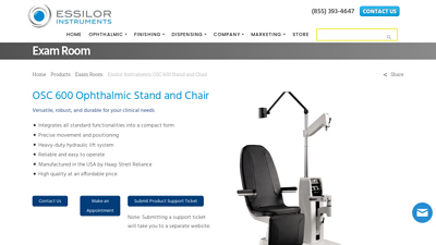 OSC 600 Ophthalmic Stand and Chair - Essilor Instruments USA