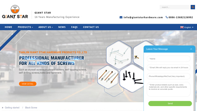 Wholesale Black Screw Manufacturer and Supplier, Factory Pricelist