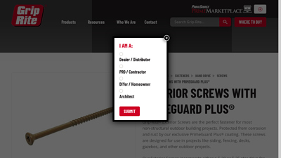 Exterior Screws with PrimeGuard Plus® | Grip-Rite®