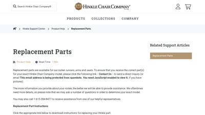 Replacement Parts - Hinkle Chair Company