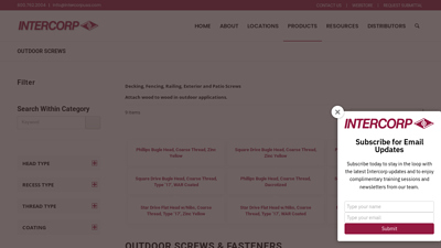 Outdoor Screws & Fasteners - Intercorp