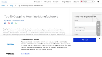 Top 10 Capping Machine Manufacturers - Makwell