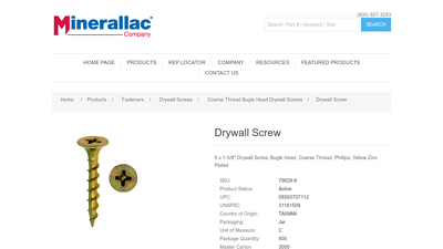 Drywall Screw - Minerallac