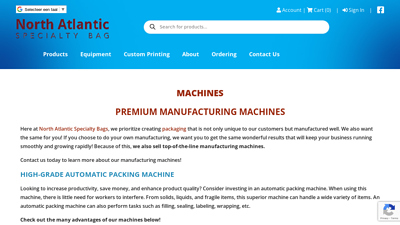 Premium Manufacturing Machines | Automatic Packing & Sealing