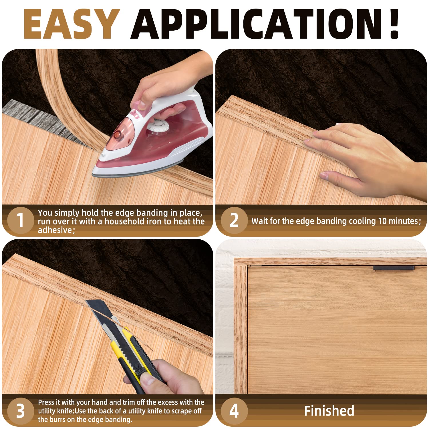 Illustrative example of oak edge banding from Google Search