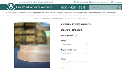 Cherry Edgebanding | Black Cherry Edge Banding Veneer Tape Rolls