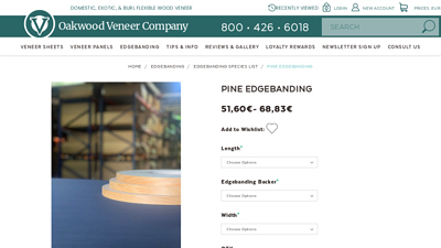 Pine Edgebanding | Rustic Pine Edge Banding Veneer Tape Rolls
