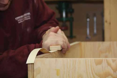 Illustrative example of real wood edge banding from Google Search