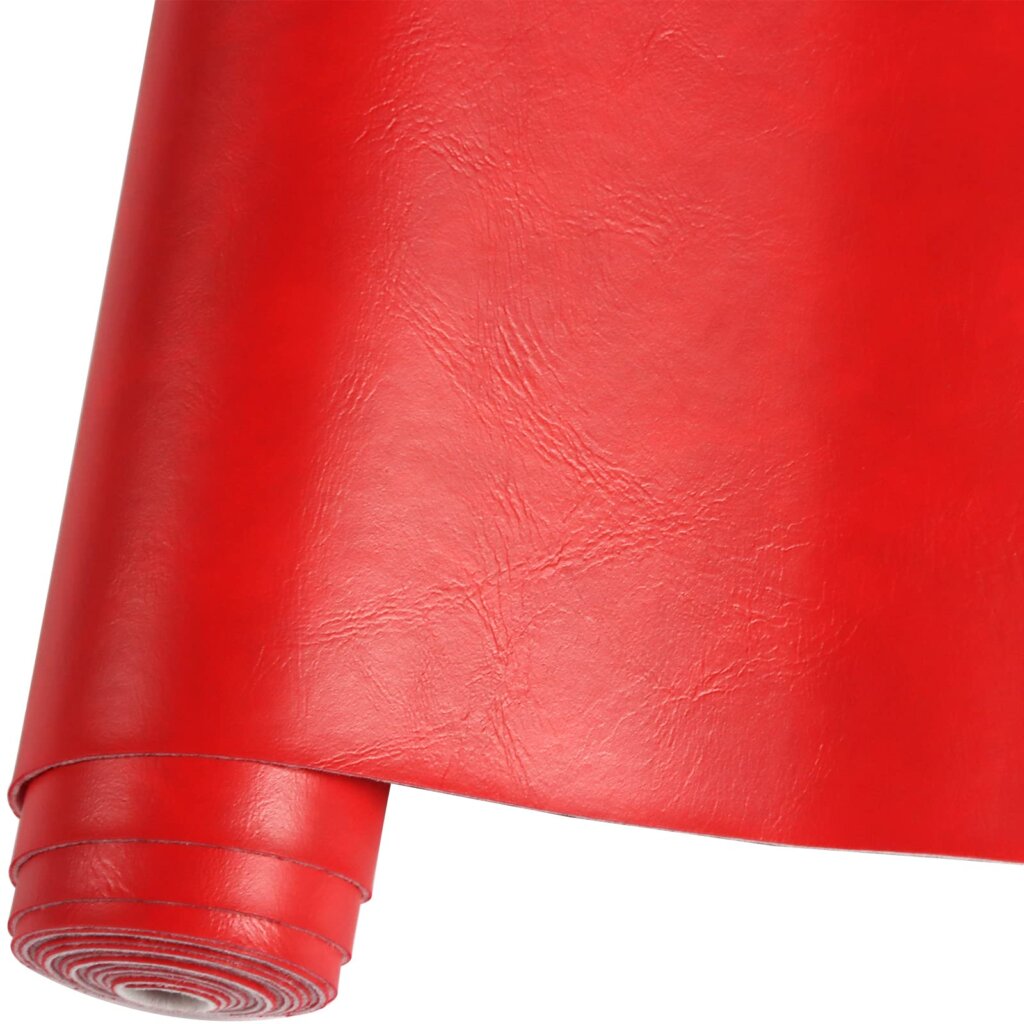 red synthetic leather featured