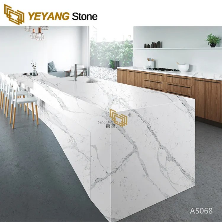 calacatta white quartz slab made in china wholesale