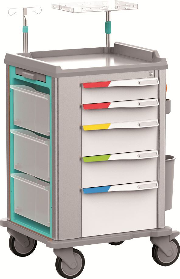 china abs 5 drawers drugs trolley wholesale