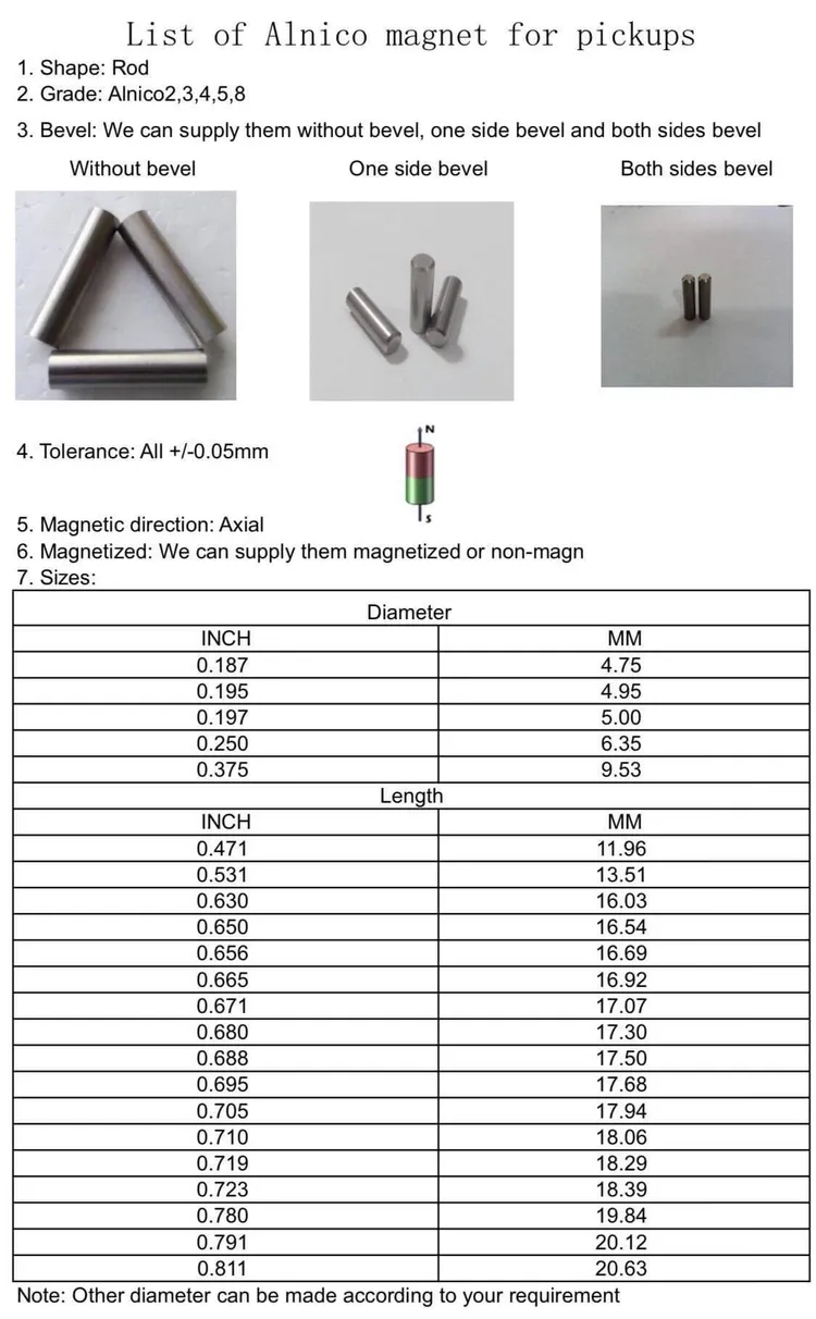 china alnico rod guitar magnets company