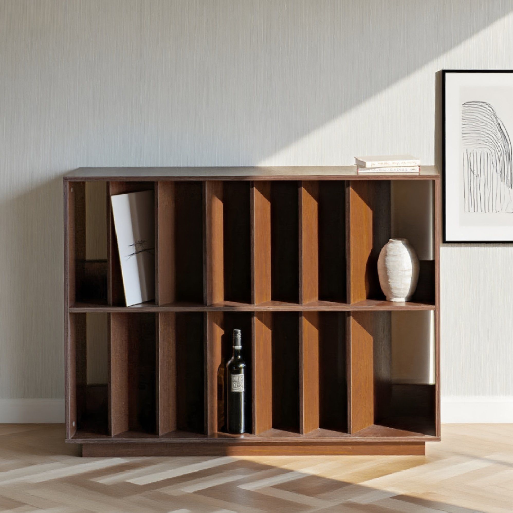 china light walnut cubby bookshelf wholesalers