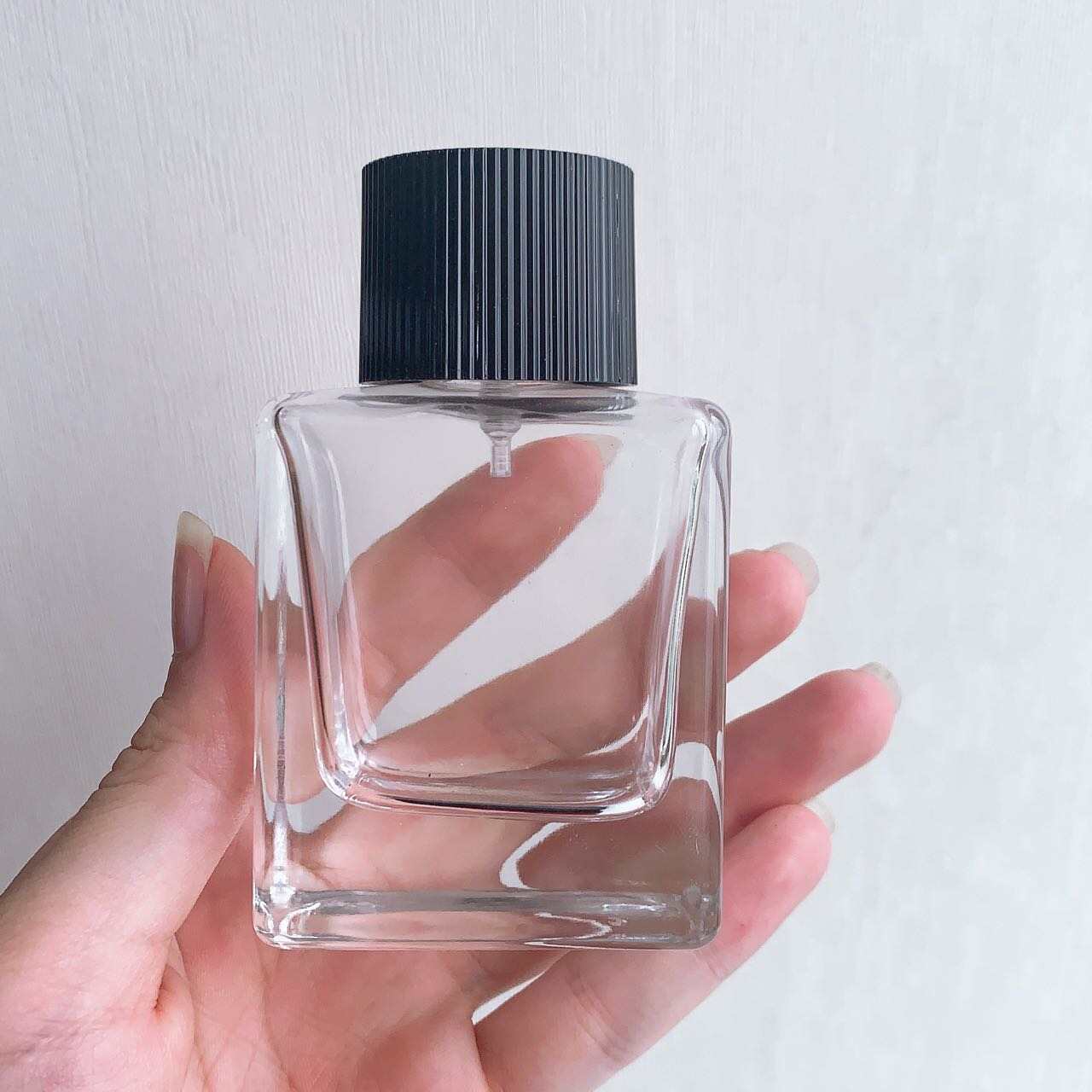 china minimalist square glass perfume bottle wholesale