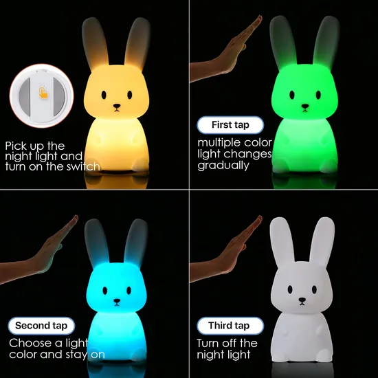 china rotatable rabbit led night light wholesalers