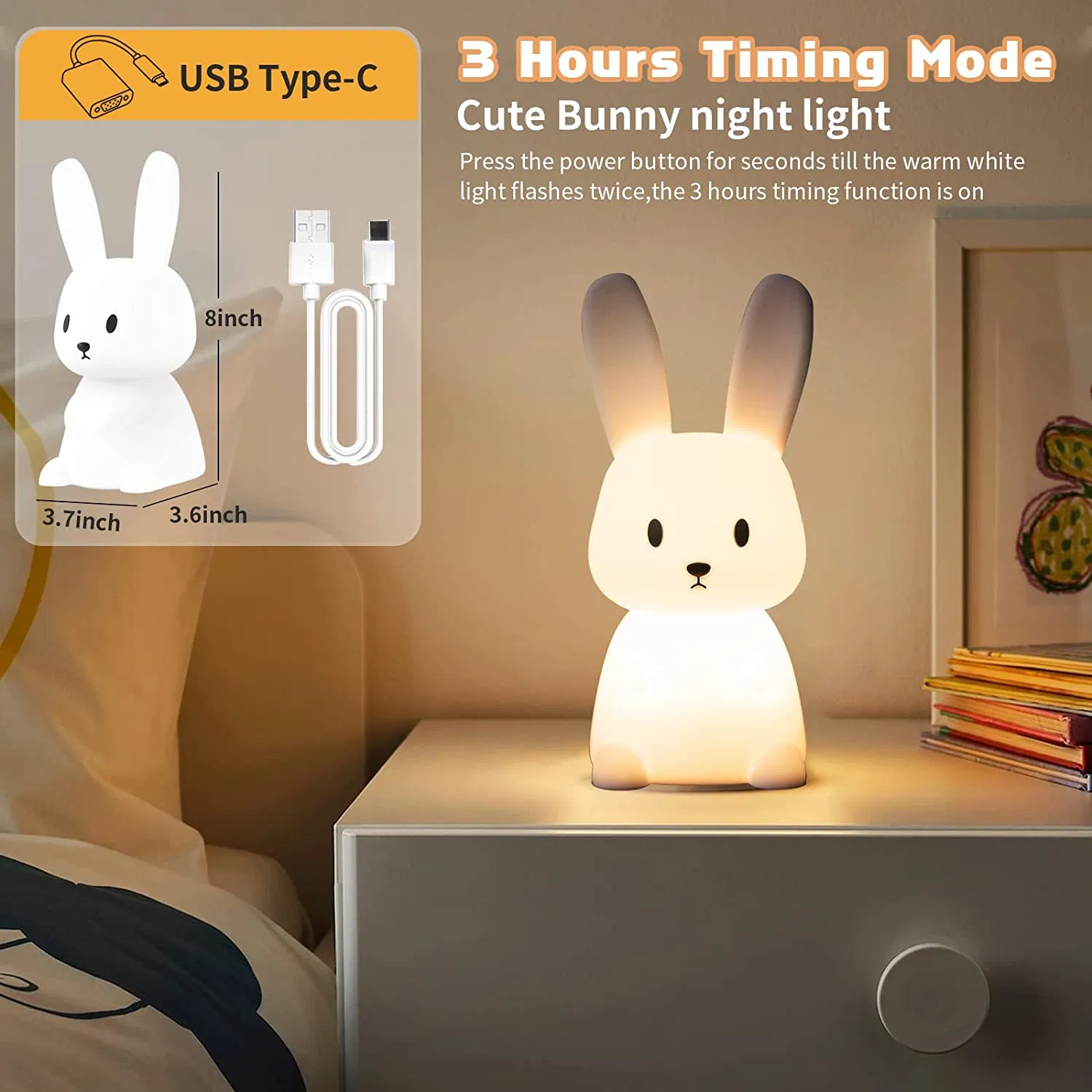 china rotatable rabbit led night light wholesalers