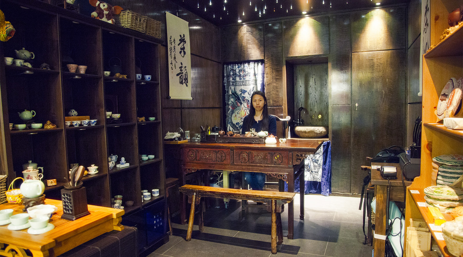 china tea room with book shelves wholesalers