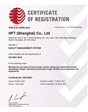 iso 9001 certified companies china