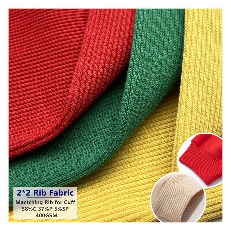 quality 2x2 rib elastic knitted fabric wholesaler from china