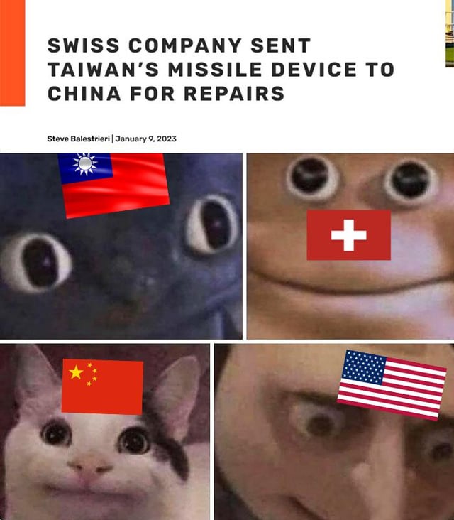 swiss company sent taiwan's missile device to china