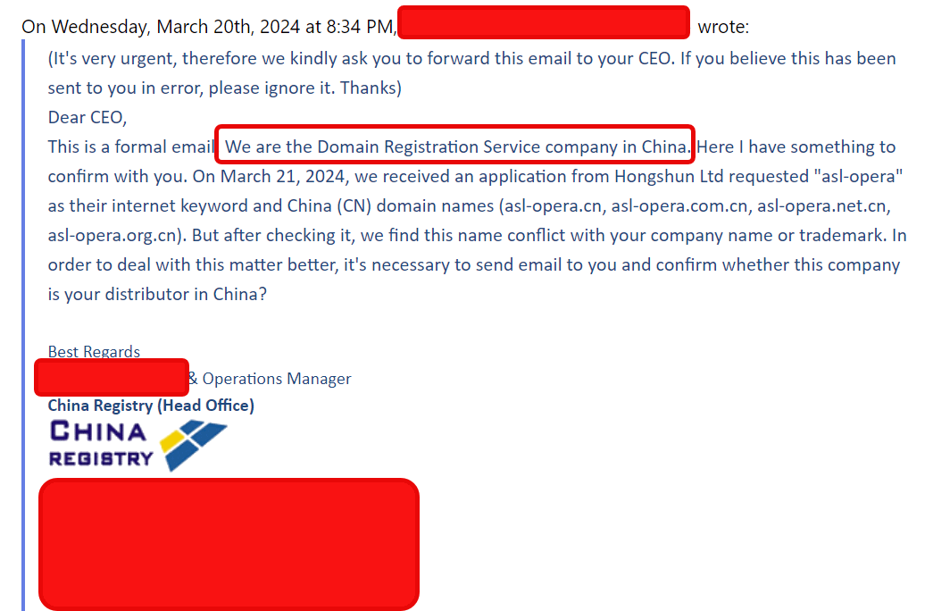 we are the domain name registration service company in china