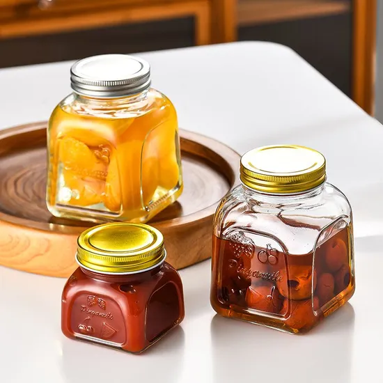 wholesale china 250ml hexagonal glass jam jar