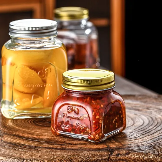 wholesale china 250ml hexagonal glass jam jar