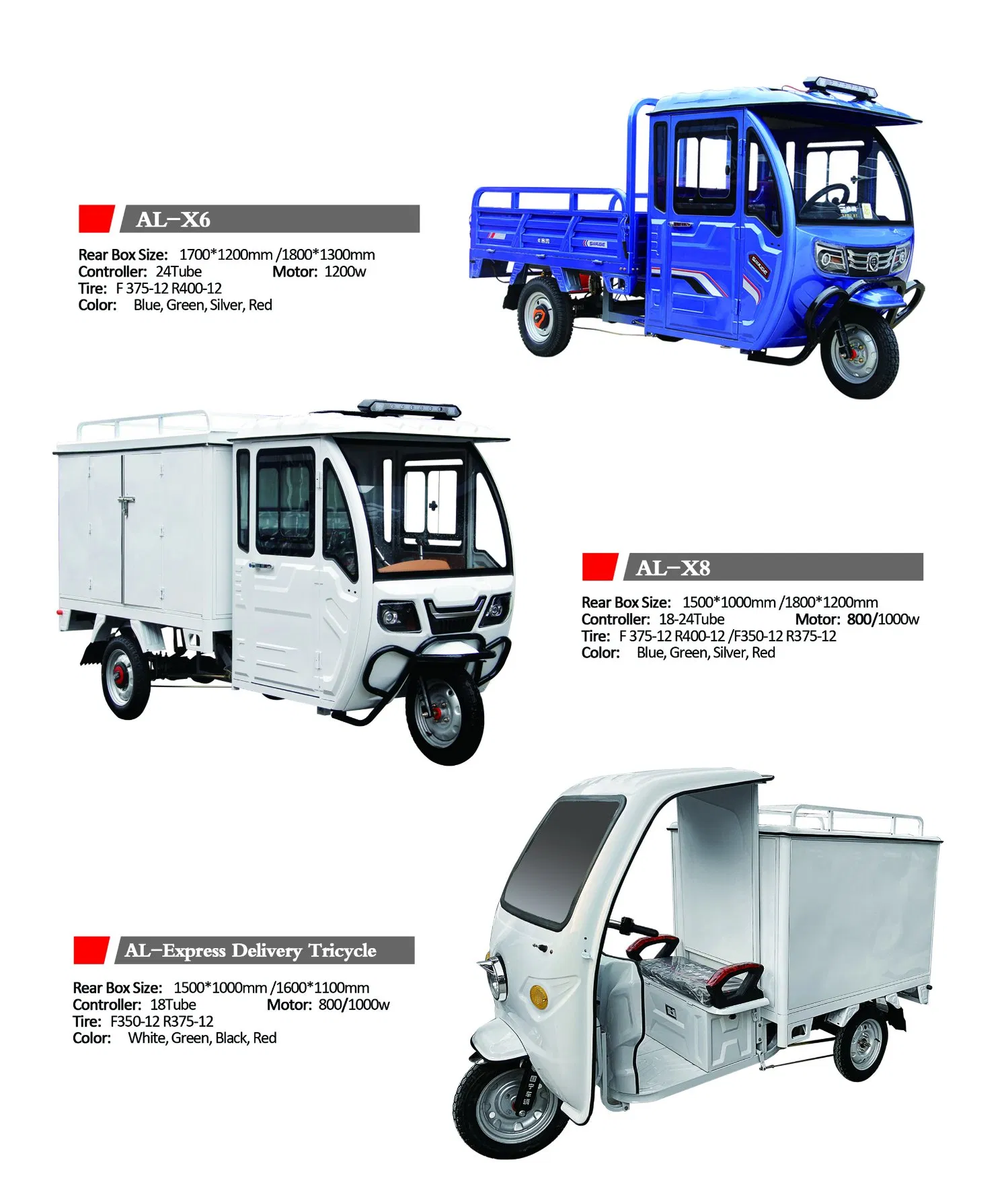 wholesale of china red electric cargo tricycles