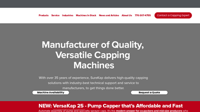 SureKap: Leading Capping Machine Manufacturing Company