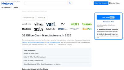 36 Office Chair Manufacturers in 2025 - Metoree
