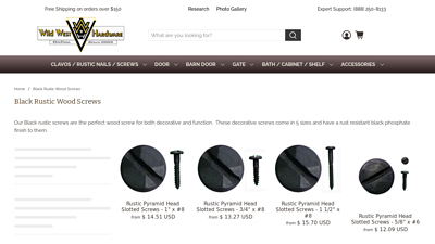 Black Rustic Wood Screws - Wild West Hardware