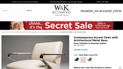 Contemporary Accent Chair with Architectural Metal Base