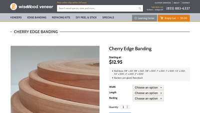 Cherry Edge Banding - WiseWood Veneer
