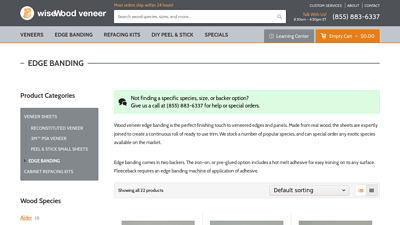 Edge Banding for Wood Veneer - Many Popular Species Available!