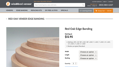 Red Oak Edge Banding - WiseWood Veneer