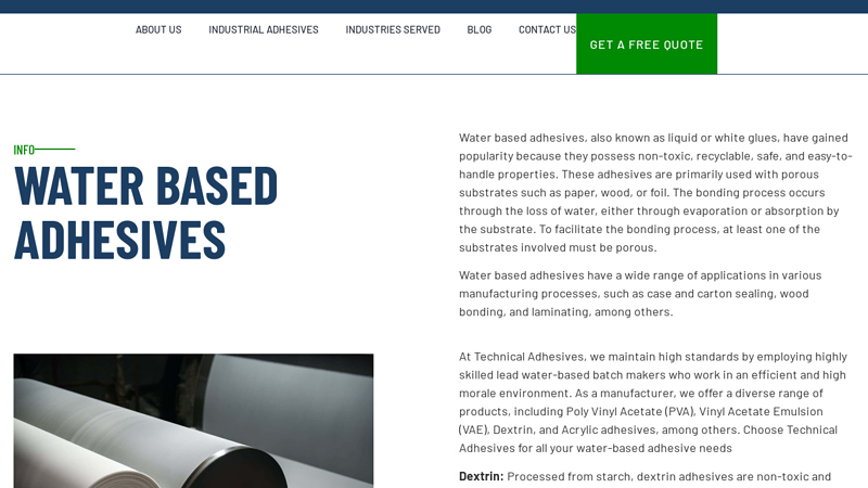 #1 Water Based Adhesives Manufacturer in North America