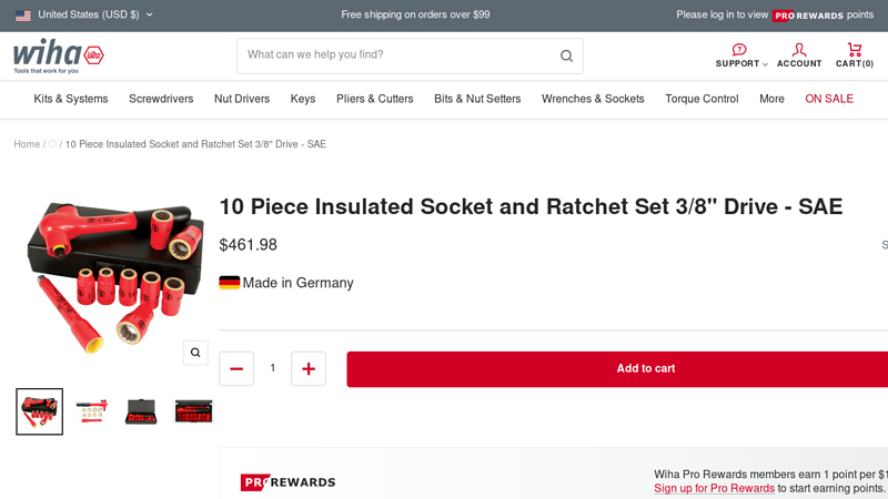 10 Piece Insulated Socket and Ratchet Set 3/8