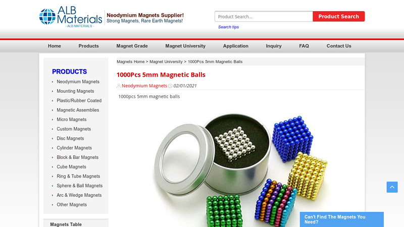 1000Pcs 5mm Magnetic Balls
