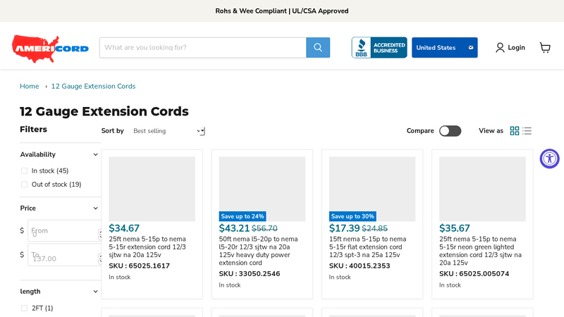 12 Gauge Extension Cords